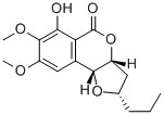structure of CAS# 30270-60-1, (2S,3aR,9bR)-6-hydroxy-7,8-dimethoxy-2-propyl-2,3,3a,9b-tetrahydrofuro[3,2-c]isochromen-5-one;C09953;Monocerin;Acon0_000652