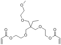structure of CAS# 302911-84-8, 2-[2-(2-Methoxyethoxymethyl)-2-(2-prop-2-enoyloxyethoxymethyl)butoxy]ethyl prop-2-enoate