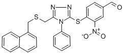 CAS#: 303010-08-4， 4-[(5-([(1-Naphthylmethyl)Thio]Methyl)-4-Phenyl-4H-1,2,4-Triazol-3-Yl)Thio]-3-Nitrobenzaldehyde
