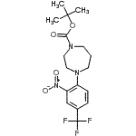 structure of CAS# 306934-72-5, 2-Methyl-2-Propanyl 4-[2-Nitro-4-(Trifluoromethyl)Phenyl]-1,4-Diazepane-1-Carboxylate;1-(tert-B<wbr>utoxycarb<wbr>onyl)-4-[<wbr>2-nitro-4<wbr>-(trifluo<wbr>romethyl)<wbr>phenyl]ho<wbr>mopiperaz<wbr>ine;4-[2-Nitr<wbr>o-4-(trif<wbr>luorometh<wbr>yl)phenyl<wbr>]homopipe<wbr>razine, N<wbr>1-BOC pro<wbr>tected 97%;MFCD00729028