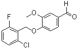 结构式 CAS# 306934-75-8, 4-[(2-氯-6-氟苄基)氧基]-3-甲氧基苯甲醛