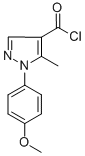 structure of CAS# 306934-94-1, 1-(4-Methoxyphenyl)-5-Methyl-1H-Pyrazole-4-Carbonyl Chloride;4-[4-(Chlorocarbonyl)-5-Methyl-1H-Pyrazol-1-Yl]Anisole, 4-(Chlorocarbonyl)-1-(4-Methoxyphenyl)-5-Methyl-1H-Pyrazole;1-(4-METHOXYPHENYL)-5-METHYL-1H-PYRAZOLE-4-CARBONYL CHLORIDE