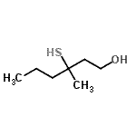 structure of CAS# 307964-23-4, 3-Methyl-3-Sulfanyl-1-Hexanol;1-HEXANOL, 3-MERCAPTO-3-METHYL-, (3R)-;1-HEXANOL, 3-MERCAPTO-3-METHYL-, (3S)-;3-Mercapto-3-methyl-1-hexanol