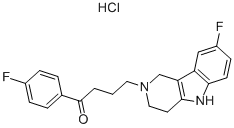 structure of CAS# 31540-62-2, 1-(4-Fluorophenyl)-4-(8-Fluoro-1,3,4,5-Tetrahydropyrido[4,3-b]Indol-2-Ium-2-Yl)Butan-1-One Chloride;Abbott-30360;Butyrophenone, 4'-Fluoro-4-(8-Fluoro-2,3,4,5-Tetrahydro-1H-Pyrido(4,3-B)Indol-2-;Butyrophenone, 4'-Fluoro-4-(8-Fluoro-2,3,4,5-Tetrahydro-1H-Pyrido(4,3-B)Indol-2-Yl)-Hydrochloride