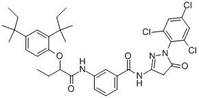 CAS#: 31598-52-4， 3-[2-[2,4-Bis(2-Methylbutan-2-Yl)Phenoxy]Butanoylamino]-N-[5-Oxo-1-(2,4,6-Trichlorophenyl)-4H-Pyrazol-3-Yl]Benzamide