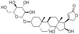 CAS#: 32077-87-5， 4-[(3S,5R,8R,9S,10S,13R,16S,17R)-14,16-Dihydroxy-10,13-Dimethyl-3-[(2R,3R,4S,5S,6R)-3,4,5-Trihydroxy-6-(Hydroxymethyl)Oxan-2-Yl]Oxy-1,2,3,4,5,6,7,8,9,11,12,15,16,17-Tetradecahydrocyclopenta[a]Phenanthren-17-Yl]-5H-Furan-2-One