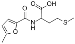 structure of CAS# 324001-24-3, 2-[(5-Methyl-Furan-2-Carbonyl)-Amino]-4-Methylsulfanyl-Butyric Acid;(2S)-2-[(5-Methylfuran-2-Carbonyl)Amino]-4-Methylsulfanyl-Butanoate;(2S)-2-[[(5-Methyl-2-Furyl)-Oxomethyl]Amino]-4-(Methylthio)Butanoate;(2S)-2-[(5-Methylfuran-2-Carbonyl)Amino]-4-(Methylthio)Butyrate