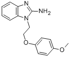 structure of CAS# 325822-94-4, 1-[2-(4-Methoxyphenoxy)Ethyl]Benzimidazol-2-Amine;1-[2-(4-Methoxyphenoxy)Ethyl]-2-Benzimidazolamine;[1-[2-(4-Methoxyphenoxy)Ethyl]Benzimidazol-2-Yl]Amine;Zinc00274945