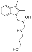 structure of CAS# 326881-62-3, 3-[3-(2,3-Dimethyl-Indol-1-Yl)-2-Hydroxy-Propylamino]-Propan-1-Ol;3-[3-(2,3-DIMETHYL-INDOL-1-YL)-2-HYDROXY-PROPYLAMINO]-PROPAN-1-OL;3-[3-(2,3-Dimethyl-Indol-1-Yl)-2-Hydroxy-