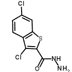 structure of CAS# 329219-49-0, 3,6-Dichloro-1-Benzothiophene-2-Carbohydrazide;3,6-Dichloro-1-benzothiophene-2-carbohydrazide;3,6-dichlorobenzo[b]thiophene-2-carbohydrazide;MFCD00781750