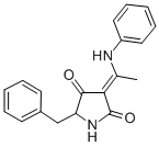 structure of CAS# 33016-12-5, 3-(1-Anilinoethylidene)-5-benzylpyrrolidine-2,4-dione;(3E)-3-[1-(Phenylamino)Ethylidene]-5-(Phenylmethyl)Pyrrolidine-2,4-Dione;5-(Benzyl)-3-[1-(Phenylamino)Ethylidene]Pyrrolidine-2,4-Quinone;(3E)-5-(Benzyl)-3-[1-(Phenylamino)Ethylidene]Pyrrolidine-2,4-Quinone