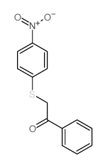 结构式 CAS# 33046-48-9, 2-(4-硝基苯基)硫基-1-苯乙酮