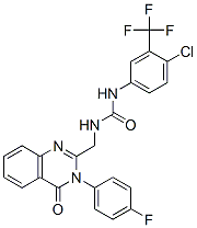 结构式 CAS# 330796-24-2, N-[4-氯-3-(三氟甲基)苯基]-N'-[[3-(4-氟苯基)-3,4-二氢-4-氧代-2-喹唑啉基]甲基]脲