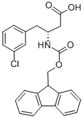 structure of CAS# 331763-57-6, Fmoc-(R)-3-Amino-4-(3-Chloro-Phenyl)-Butyric Acid;N-(9-FLUORENYLMETHOXYCARBONYL)-(R)-3-AMINO-4-(3-CHLOROPHENYL)BUTANOIC ACID;N-BETA-(9-FLUORENYLMETHOXYCARBONYL)-D-BETA-HOMO(3-CHLOROPHENYL)ALANINE;FMOC-(R)-3-AMINO-4-(3-CHLORO-PHENYL)-BUTYRIC ACID