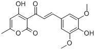 structure of CAS# 331852-66-5, Suptopin-2;Suppressor  Of  Topoisomerase  II  Inhibition,  4-Hydroxy-3-[3-(4-Hydroxy-3,5-Dimethyoxyphenyl)-1-Oxo-2-Propenyl]-6-Methyl-2H-Pyran-2-One