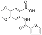 structure of CAS# 332163-01-6, 4,5-Dimethoxy-2-[(2-Thienylcarbonyl)Amino]-Benzoic acid;4,5-Dimethoxy-2-[[Oxo-(2-Thienyl)Methyl]Amino]Benzoate;4,5-Dimethoxy-2-(Thiophen-2-Ylcarbonylamino)Benzoate;Zinc03628200