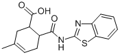 structure of CAS# 332410-15-8, (1R,6S)-6-(1,3-Benzothiazol-2-Ylcarbamoyl)-3-Methylcyclohex-3-Ene-1-Carboxylic acid;(1R,6S)-6-(1,3-Benzothiazol-2-Ylcarbamoyl)-3-Methyl-Cyclohex-3-Ene-1-Carboxylate;(1R,6S)-6-[(1,3-Benzothiazol-2-Ylamino)-Oxomethyl]-3-Methyl-1-Cyclohex-3-Enecarboxylate;Zinc04713585