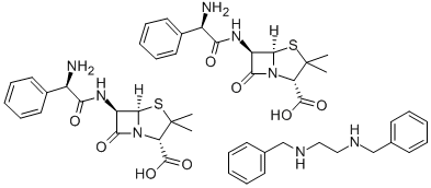 CAS#: 33276-75-4， N,N'-Dibenzylethylenediammonio [2S-[2alpha,5alpha,6beta(S*)]]-Bis[6-[(Aminophenylacetyl)Amino]-3,3-Dimethyl-7-Oxo-4-Thia-1-Azabicyclo[3.2.0]Heptane-2-Carboxylate]
