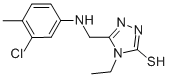 structure of CAS# 333313-76-1, 5-[[(3-Chloro-4-Methylphenyl)Amino]Methyl]-4-Ethyl-2H-1,2,4-Triazole-3-Thione;5-[[(3-Chloro-4-Methyl-Phenyl)Amino]Methyl]-4-Ethyl-2H-1,2,4-Triazole-3-Thione;5-[(3-Chloro-4-Methyl-Phenylamino)-Methyl]-4-Ethyl-4H-[1,2,4]Triazole-3-Thiol;Asn 02138588