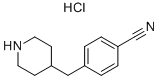 structure of CAS# 333987-04-5, 4-(4-Cyanobenzyl) Piperidine Hydrochloride;4-(Piperidin-4-Ylmethyl)Benzonitrile Hydrochloride;4-(4-CYANOBENZYL)PIPERIDINE HYDROCHLORIDE;4-(4-CYANOBENZYL) PIPERIDINE HCL