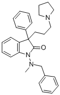 CAS 登录号:33456-19-8, 1-(甲基-(苯基甲基)氨基)-3-苯基-3-(3-吡咯烷-1-基丙基)吲哚-2-酮