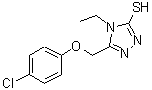 structure of CAS# 335215-60-6, 5-[(4-Chlorophenoxy)Methyl]-4-Ethyl-4H-1,2,4-Triazole-3-Thiol;4H-1,2,4-triazole-3-thiol;5-(4-Chlo<wbr>ro-phenox<wbr>ymethyl)-<wbr>4-ethyl-4<wbr>H-[1,2,4]<wbr>triazole-<wbr>3-thiol;5-[(4-Chlorophenoxy)methyl]-4-ethyl-