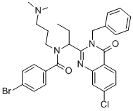 CAS#: 336115-72-1， 4-Bromo-N-[1-[7-chloro-3,4-dihydro-4-oxo-3-(phenylmethyl)-2-quinazolinyl]propyl]-N-[3-(dimethylamino)propyl]-Benzamide