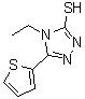 structure of CAS# 337473-17-3, 4-Ethyl-5-(2-Thienyl)-4H-1,2,4-Triazole-3-Thiol;4-ethyl-5-(2-thienyl)-1,2,4-triazole-3-thiol;4-ethyl-5-(thiophen-2-yl)-4H-1,2,4-triazole-3-thiol;4-Ethyl-5-thien-2-yl-4H-1,2,4-triazole-3-thiol
