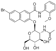 结构式 CAS# 3395-37-7, 萘酚 AS-BI N-乙酰基-beta-D-氨基葡糖苷