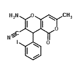 CAS#: 339584-01-9， 2-Amino-4-(2-Iodophenyl)-7-Methyl-5-Oxo-4H,5H-Pyrano[4,3-b]Pyran-3-Carbonitrile