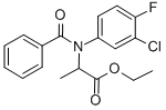 structure of CAS# 34029-27-1, Ethyl 2-(Benzoyl-3-Chloro-4-Fluoroanilino)Propanoate;Ethyl (2S)-2-[Benzoyl-(3-Chloro-4-Fluoro-Phenyl)Amino]Propanoate;(2S)-2-[(3-Chloro-4-Fluorophenyl)-(Oxo-Phenylmethyl)Amino]Propanoic Acid Ethyl Ester;(2S)-2-[Benzoyl-(3-Chloro-4-Fluoro-Phenyl)Amino]Propionic Acid Ethyl Ester