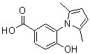 structure of CAS# 340315-24-4, 3-(2,5-Dimethyl-1H-Pyrrol-1-Yl)-4-Hydroxybenzoic Acid;3-(2,5-Dimethyl-pyrrol-1-yl)-4-hydroxy-;3-(2,5-Dimethyl-pyrrol-1-yl)-4-hydroxy-benzoic acid;3-(2,5-Dimethyl-pyrrol-1-yl)-4-hydroxy-benzoicacid