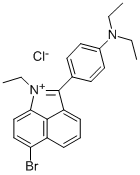 CAS#: 34143-51-6， 6-Bromo-2-(4-(Diethylamino)Phenyl)-1-Ethylbenz(c,d)Indolium Chloride