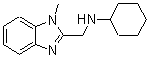 structure of CAS# 342385-30-2, N-[(1-Methyl-1H-Benzimidazol-2-Yl)Methyl]Cyclohexanamine;Cyclohexyl-(1-methyl-1H-benzoimidazol-2-ylmethyl)-amine;N-((1-methyl-1H-benzo[d]imidazol-2-yl)methyl)cyclohexanamine;BAS 00633593