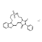CAS#: 34328-00-2， Sodium 3-[2-[2-[3-(2-Hydroxyethyl)-5-Oxo-1-Phenyl-2-Thioxo-Imidazolidin-4-Ylidene]Ethylidene]-1,3-Benzoxazol-3-Yl]Propane-1-Sulfonate