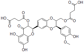 CAS#: 34482-56-9， 4-[(2R)-5,7-Dihydroxy-2-[(2R)-2-(4-Hydroxy-3-Methoxyphenyl)-3-[(4-Hydroxy-4-Oxobutanoyl)Oxymethyl]-2,3-Dihydro-1,4-Benzodioxin-7-Yl]-4-Oxochroman-3-Yl]Oxy-4-Oxobutanoic Acid