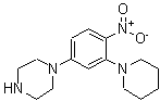 结构式 CAS# 346704-04-9, 1-[4-硝基-3-(1-哌啶基)苯基]哌嗪