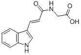 structure of CAS# 3475-68-1, Indole-3-Acryloylglycine;2-[[(E)-3-(1H-Indol-3-Yl)-1-Oxoprop-2-Enyl]Amino]Acetic Acid;2-[[(E)-3-(1H-Indol-3-Yl)Acryloyl]Amino]Acetic Acid;2-[[(E)-3-(1H-Indol-3-Yl)Prop-2-Enoyl]Amino]Ethanoic Acid