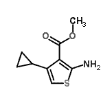 结构式 CAS# 349662-85-7, 甲基2-氨基-4-环丙基-3-噻吩羧酸酯