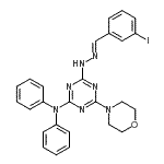 结构式 CAS# 351986-85-1, 4-[(2E)-2-(3-碘亚苄基)肼基]-6-(4-吗啉基)-N,N-二苯基-1,3,5-三嗪-2-胺
