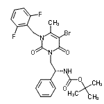 CAS#: 352303-69-6， 2-Methyl-2-Propanyl {(1R)-2-[5-Bromo-3-(2,6-Difluorobenzyl)-4-Methyl-2,6-Dioxo-3,6-Dihydro-1(2H)-Pyrimidinyl]-1-Phenylethyl}Carbamate