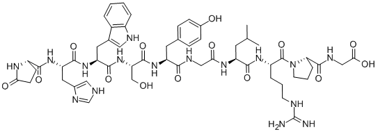 structure of CAS# 35263-73-1, 10-Glycine-Luteinizinghormone-Releasing Factor (Swine);2-[[(2S)-1-[(2S)-5-Guanidino-2-[[(2S)-2-[[2-[[(2S)-2-[[(2S)-3-Hydroxy-2-[[(2S)-2-[[(2S)-3-(3H-Imidazol-4-Yl)-2-[[(2S)-5-Oxopyrrolidine-2-Carbonyl]Amino]Propanoyl]Amino]-3-(1H-Indol-3-Yl)Propanoyl]Amino]Propanoyl]Amino]-3-(4-Hydroxyphenyl)Propanoyl]Amino]Acetyl]Amino]-4-Methyl-Pentanoyl]Amino]Pentanoyl]Pyrrolidine-2-Carbonyl]Amino]Acetic Acid;2-[[[(2S)-1-[(2S)-5-Guanidino-2-[[(2S)-2-[[2-[[(2S)-2-[[(2S)-3-Hydroxy-2-[[(2S)-2-[[(2S)-3-(3H-Imidazol-4-Yl)-1-Oxo-2-[[Oxo-[(2S)-5-Oxo-2-Pyrrolidinyl]Methyl]Amino]Propyl]Amino]-3-(1H-Indol-3-Yl)-1-Oxopropyl]Amino]-1-Oxopropyl]Amino]-3-(4-Hydroxyphenyl)-1-Oxopropyl]Amino]-1-Oxoethyl]Amino]-4-Methyl-1-Oxopentyl]Amino]-1-Oxopentyl]-2-Pyrrolidinyl]-Oxomethyl]Amino]Acetic Acid;2-[[(2S)-1-[(2S)-5-Guanidino-2-[[(2S)-2-[[2-[[(2S)-2-[[(2S)-3-Hydroxy-2-[[(2S)-2-[[(2S)-3-(3H-Imidazol-4-Yl)-2-(Pyroglutamoylamino)Propanoyl]Amino]-3-(1H-Indol-3-Yl)Propanoyl]Amino]Propanoyl]Amino]-3-(4-Hydroxyphenyl)Propanoyl]Amino]Acetyl]Amino]-4-Methyl-Pentanoyl]Amino]Pentanoyl]Pyrrolidine-2-Carbonyl]Amino]Acetic Acid