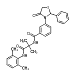 CAS#: 353507-09-2， N-{1-[(2,6-Dimethylphenyl)Amino]-2-Methyl-1-Oxo-2-Propanyl}-3-(4-Oxo-2-Phenyl-1,3-Thiazolidin-3-Yl)Benzamide