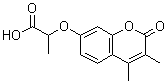 structure of CAS# 35679-94-8, 2-[(3,4-Dimethyl-2-Oxo-2H-Chromen-7-Yl)Oxy]Propanoic Acid;2-((3,4-dimethyl-2-oxo-2H-chromen-7-yl)oxy)propanoic acid;2-(3,4-Dimethyl-2-oxo-2H-chromen-7-yloxy)-propionic acid;2-[(3,4-dimethyl-2-oxo-2H-chromen-7-yl)oxy]propanoic acid