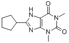 structure of CAS# 35873-49-5, 8-Cyclopentyl-1,3-Dimethylxanthine;8-Cyclopentyl-1,3-Dimethyl-7H-Purine-2,6-Quinone;Kbio3_001515;Eu-0100391