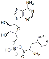 CAS 登录号：35874-27-2， [[(2R,3S,4R,5R)-5-(6-氨基嘌呤-9-基)-3,4-二羟基四氢呋喃-2-基]甲氧基-羟基磷酰](2S)-2-氨基-3-苯丙酸酯