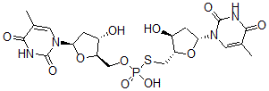 CAS 登录号：35931-57-8， [(2S,3S,5R)-3-羟基-5-(5-甲基-2,4-二氧代嘧啶-1-基)四氢呋喃-2-基]甲氧基-[[(2S,3S,5R)-3-羟基-5-(5-甲基-2,4-二氧代嘧啶-1-基)四氢呋喃-2-基]甲硫基]次磷酸