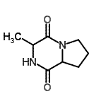 structure of CAS# 36238-64-9, 3-Methylhexahydropyrrolo[1,2-a]Pyrazine-1,4-Dione;3-methyl-octahydropyrrolo[1,2-a]piperazine-1,4-dione;CYCLO(-D-ALA-L-PRO);Cyclo-Ala-Pro-diketopiperazine