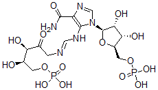 CAS 登录号：36244-86-7， [(2R,3S,4R,5R)-5-[4-氨基甲酰-5-[[(3R,4R)-3,4-二羟基-2-氧代-5-膦酰氧基戊基]亚氨基甲基氨基]咪唑-1-基]-3,4-二羟基四氢呋喃-2-基]磷酸二氢甲酯