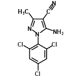 structure of CAS# 362601-75-0, 5-Amino-3-Methyl-1-(2,4,6-Trichlorophenyl)-1H-Pyrazole-4-Carbonitrile;5-Amino-3-methyl-1-(2,4,6-trichlorophenyl)-1H;5-Amino-3<wbr>-methyl-1<wbr>-(2,4,6-t<wbr>richlorop<wbr>henyl)-1H<wbr>pyrazole-<wbr>4-carboni<wbr>trile;5-amino-3<wbr>-methyl-1<wbr>-(2,4,6-t<wbr>richlorop<wbr>henyl)pyr<wbr>azole-4-c<wbr>arbonitri<wbr>le